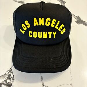 Los Angeles County Black Cap with Yellow Lettering